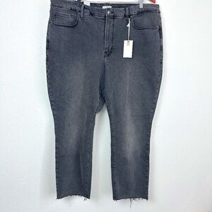NWT Good American Good Classic Raw Hem Slim Jeans size 22
